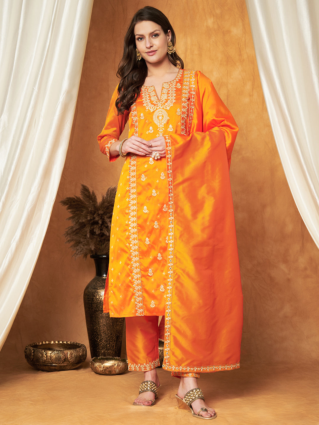 Elegant Kurta with Pant & Dupatta Set