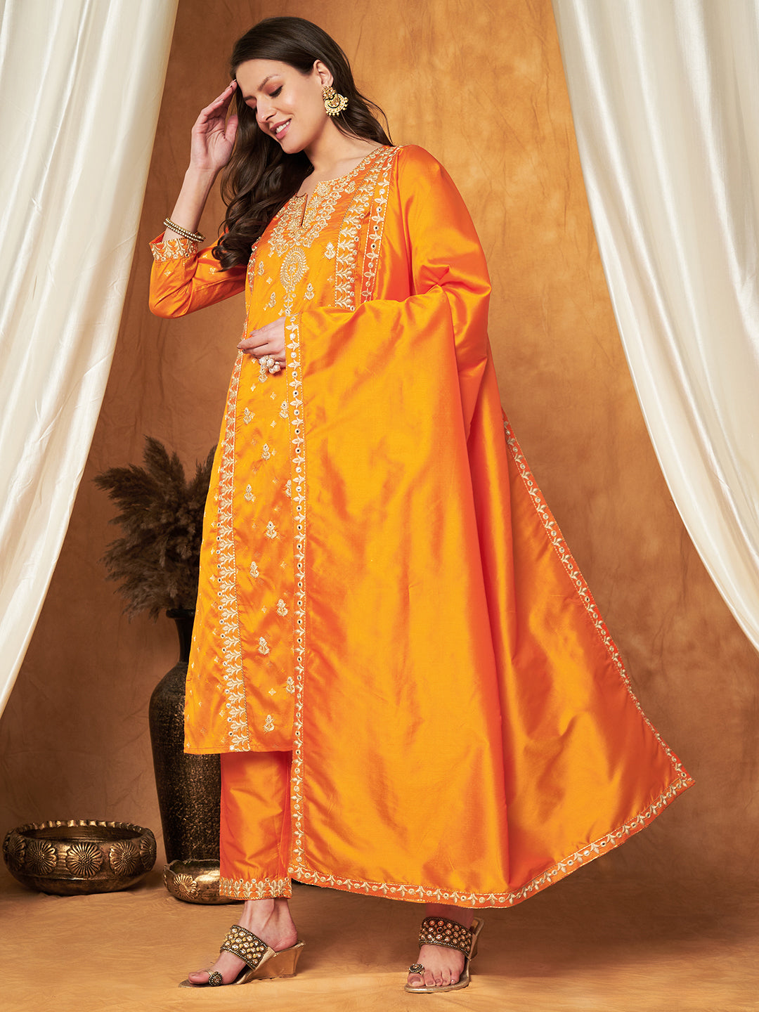 Elegant Kurta with Pant & Dupatta Set
