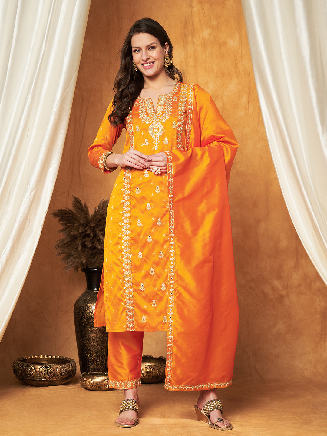 Elegant Kurta with Pant & Dupatta Set