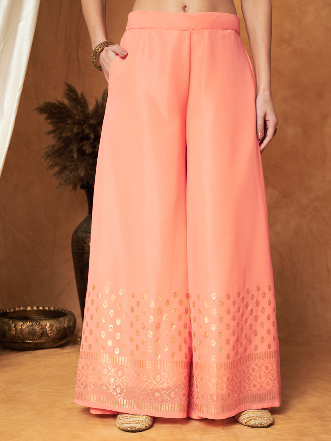 Embroidered Sharara Set with Kurta & Dupatta
