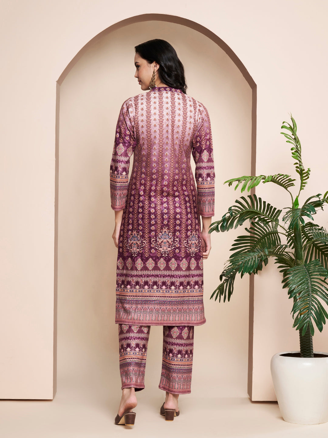 Winter Printed Handwork Kurta With Pant