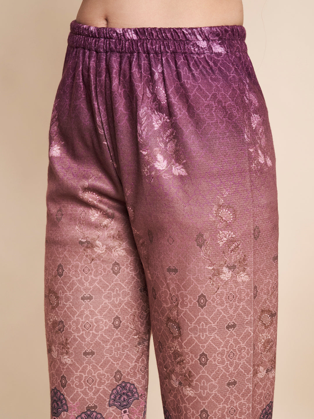 Winter Printed Embroidery Kurta With Pant