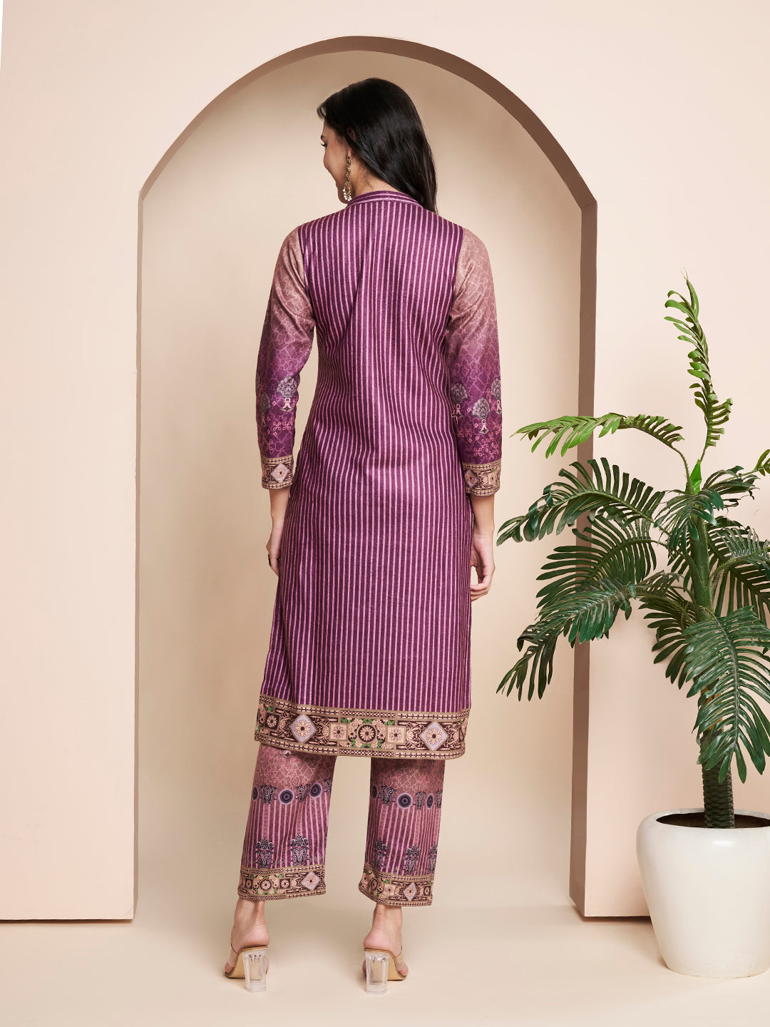Winter Printed Embroidery Kurta With Pant