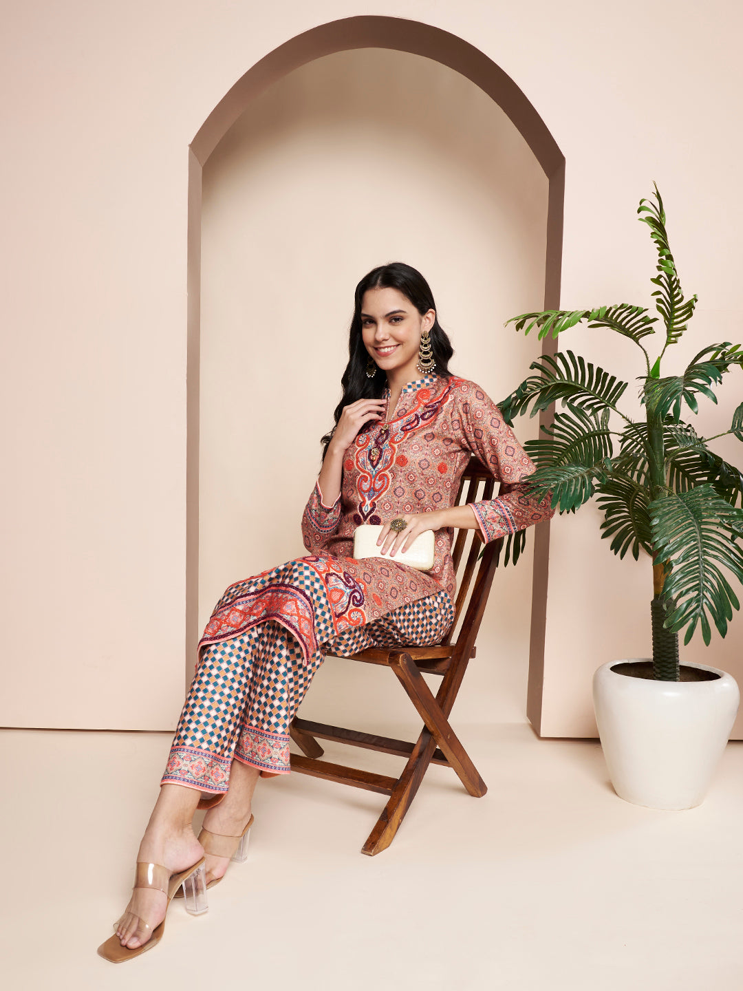 Winter Kurta Printed Handwork With Pant