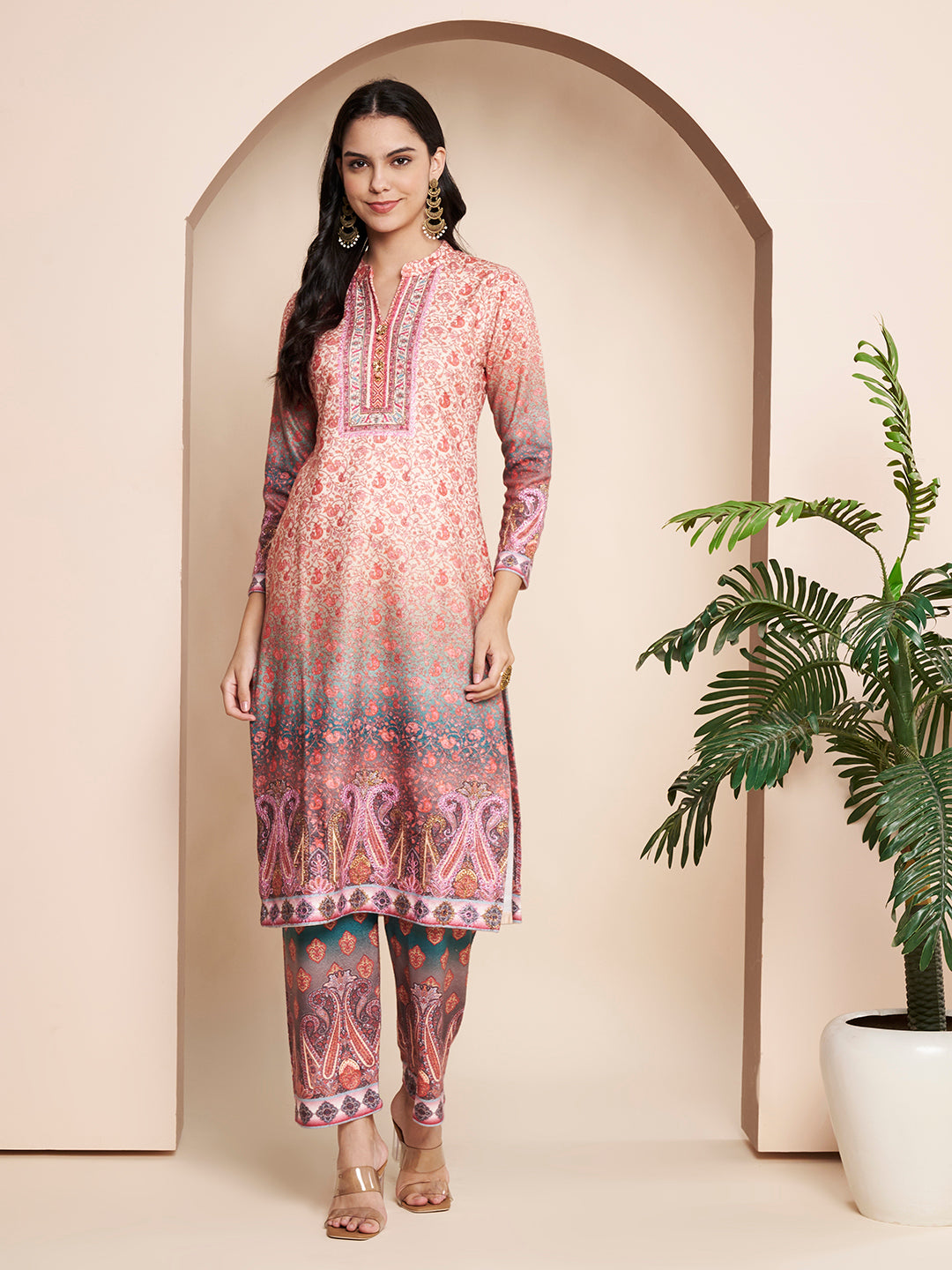 Winter Printed Kurta With Pant