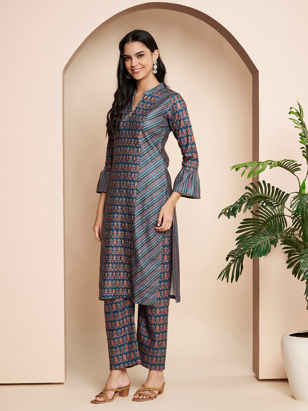 Winter Printed Kurta With Pant