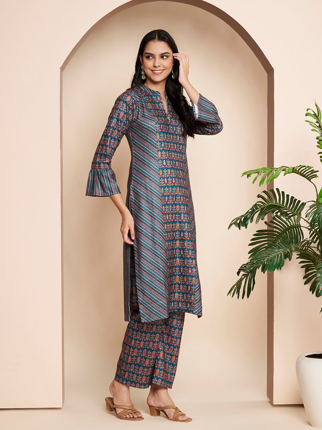 Winter Printed Kurta With Pant