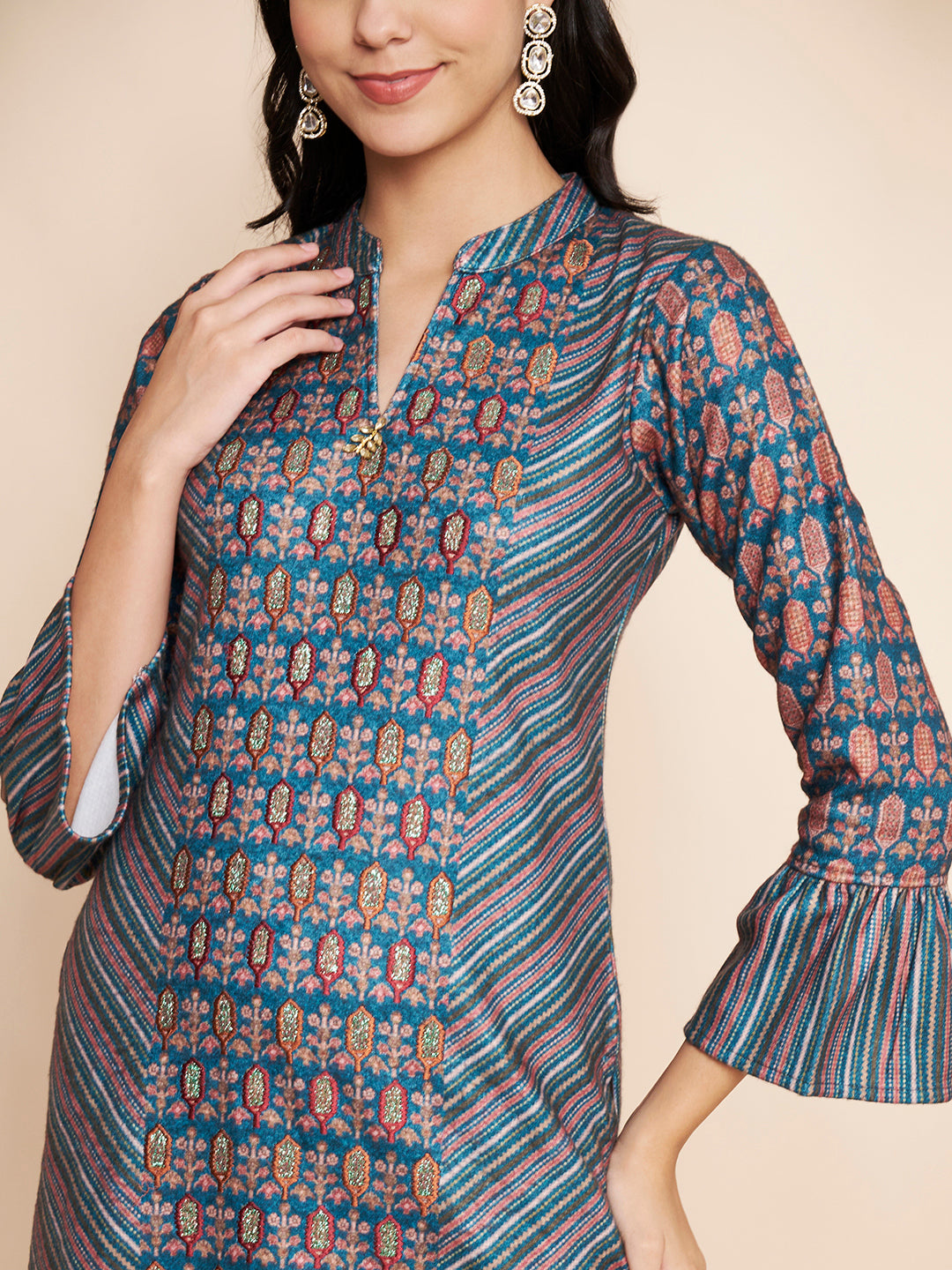 Winter Printed Kurta With Pant