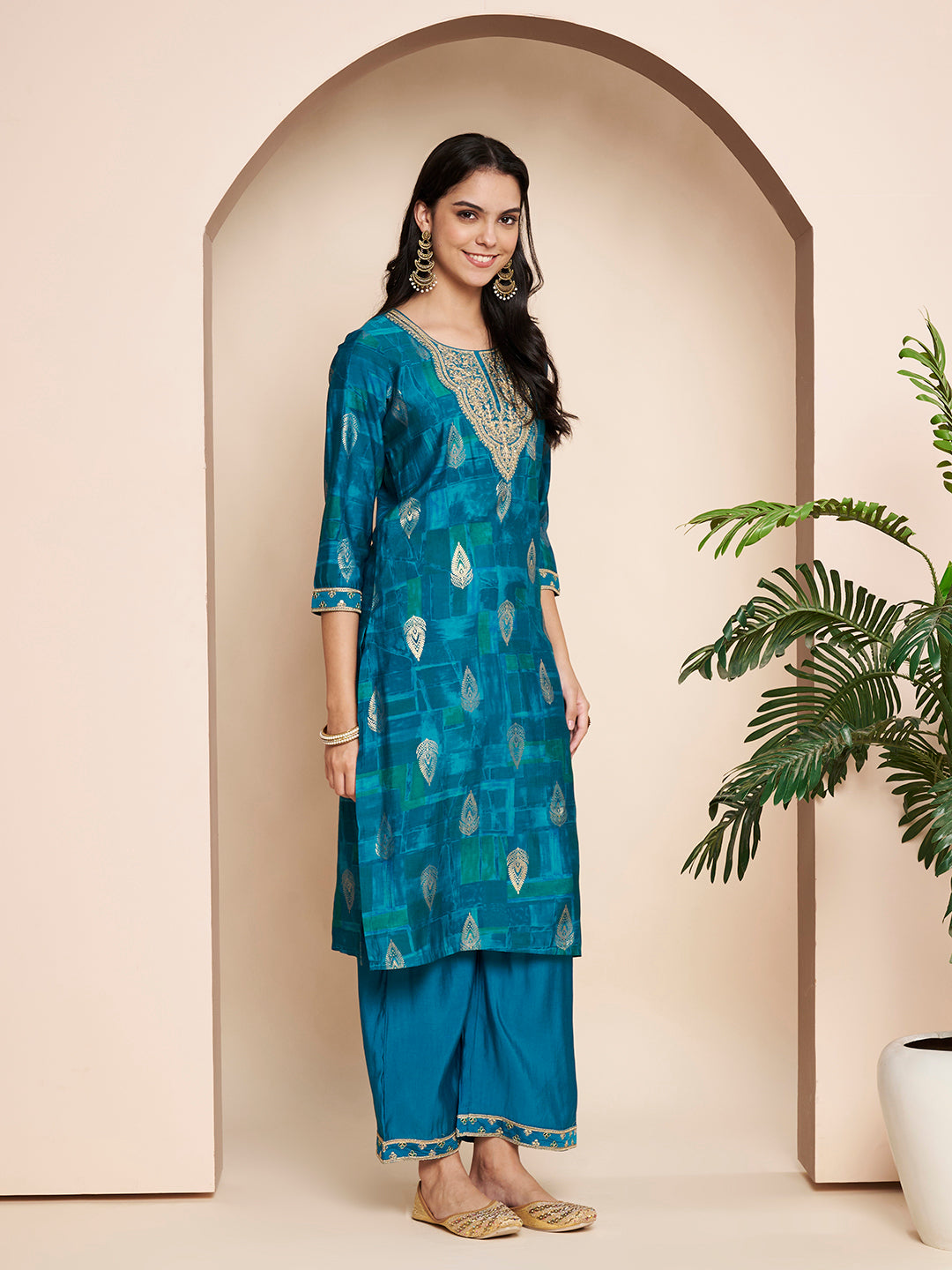 Embroidered Kurta Set with Pant & Dupatta