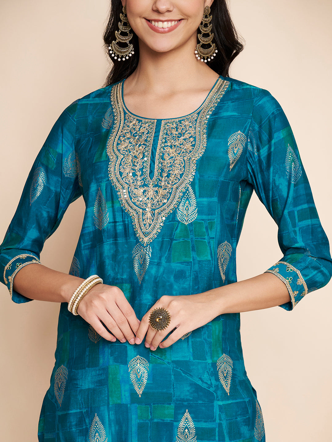 Embroidered Kurta Set with Pant & Dupatta