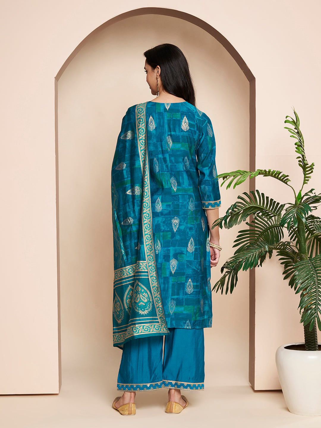 Embroidered Kurta Set with Pant & Dupatta
