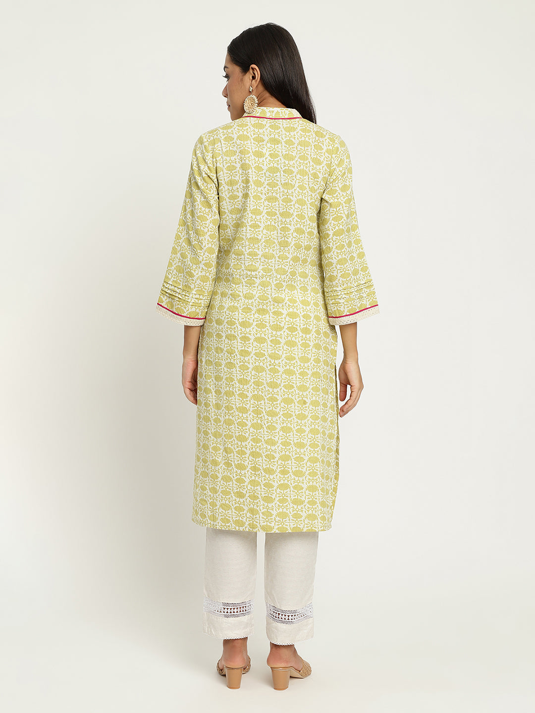 Be Indi Women Green Printed Kurta