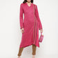 Be Indi Women Woolen  Pink Printed Kurta.
