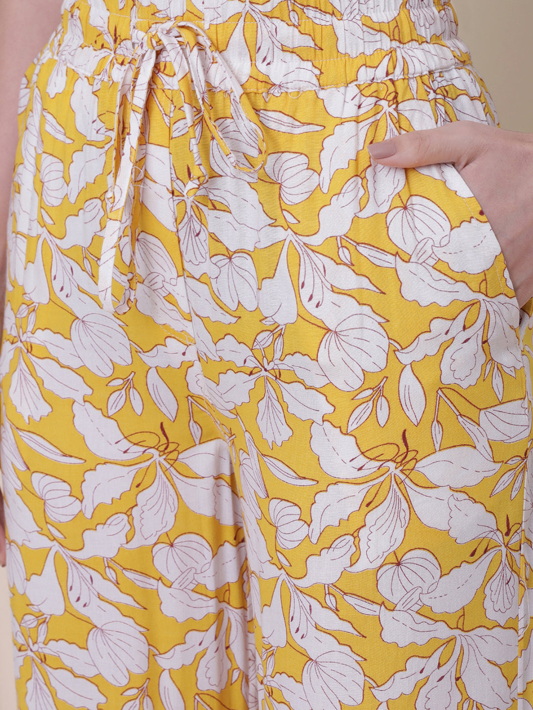 Yellow Color floral Printed Co-Ord Set .