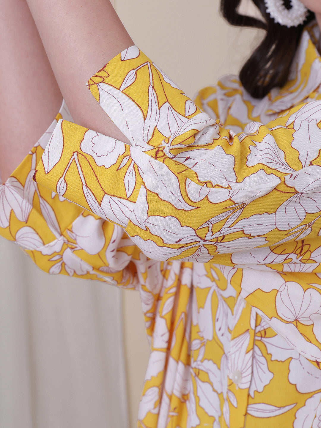 Yellow Color floral Printed Co-Ord Set .