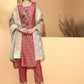 Be Indi Women Pink Embroidered Kurta With Pant & With Dupatta