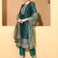 Be Indi Women Green Chanderi Silk Kurta With Trouser & With  Chandrei Slik Dupatta