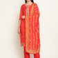 Be Indi Women Red  Fancy Lace Kurta With Pant & With Dupatta