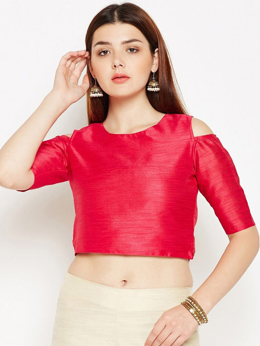 BeIndi Red Pure Silk Crop Top