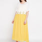 Be Indi Women Yellow & White A-Line Dress
