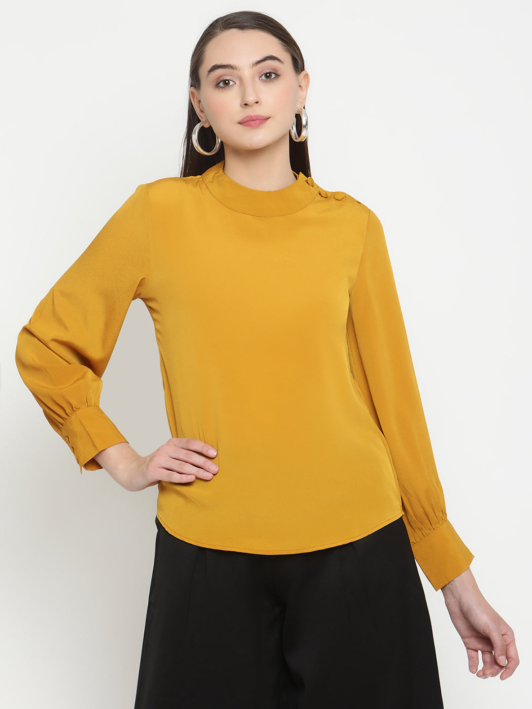 BeIndi Women Mustard Solid Top