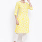 Be Indi Women Yellow & White Printed Kurta