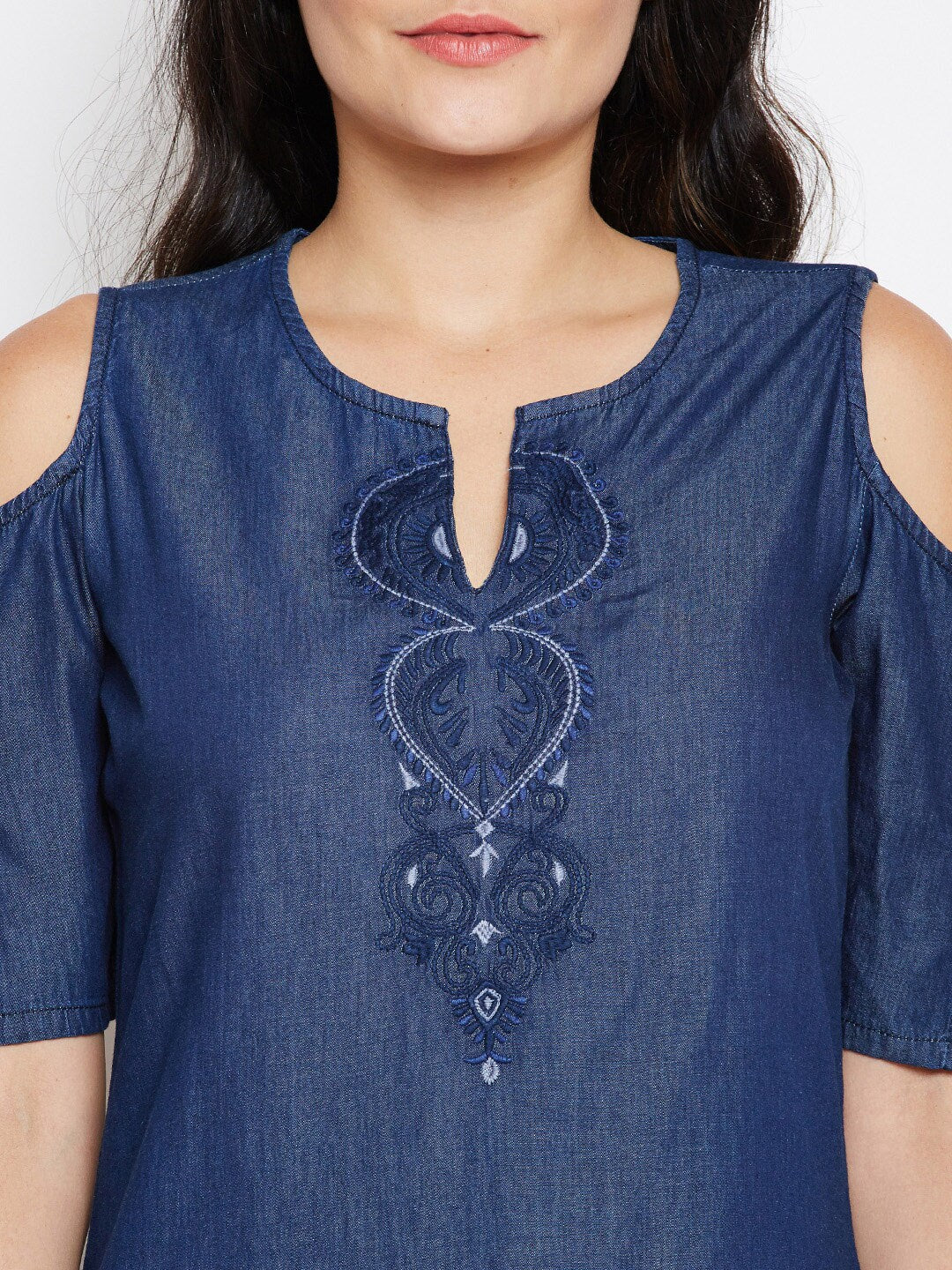 BeIndi Women Blue Daily Solid Kurta