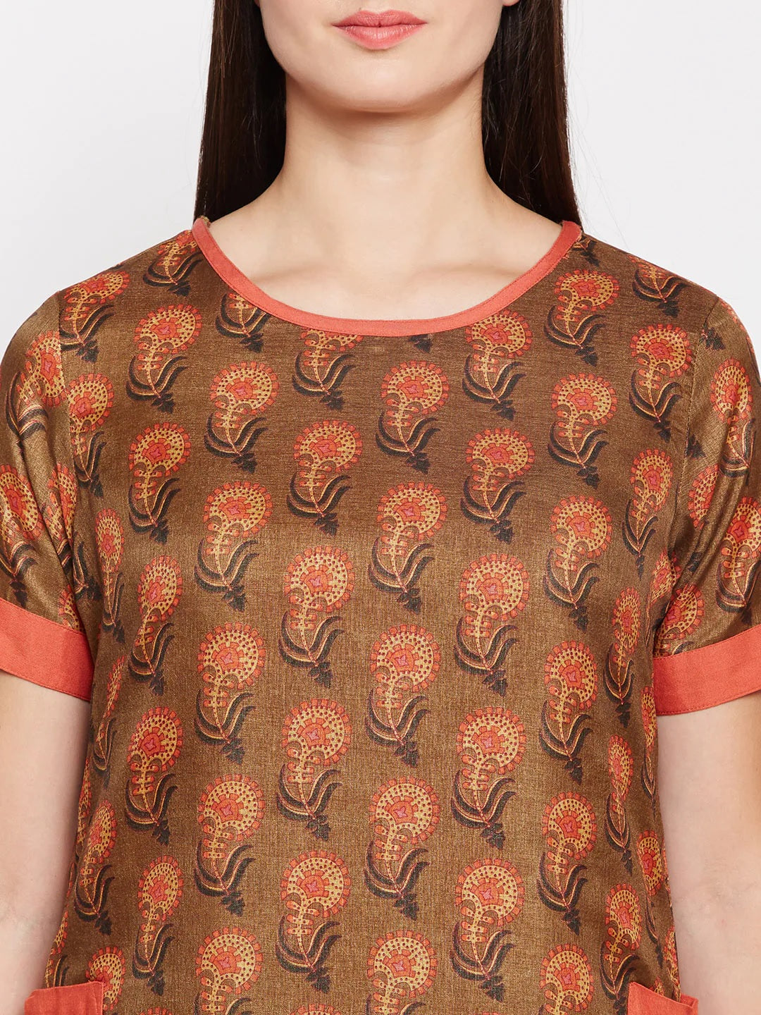 BeIndi Women Brown Printed Kurta