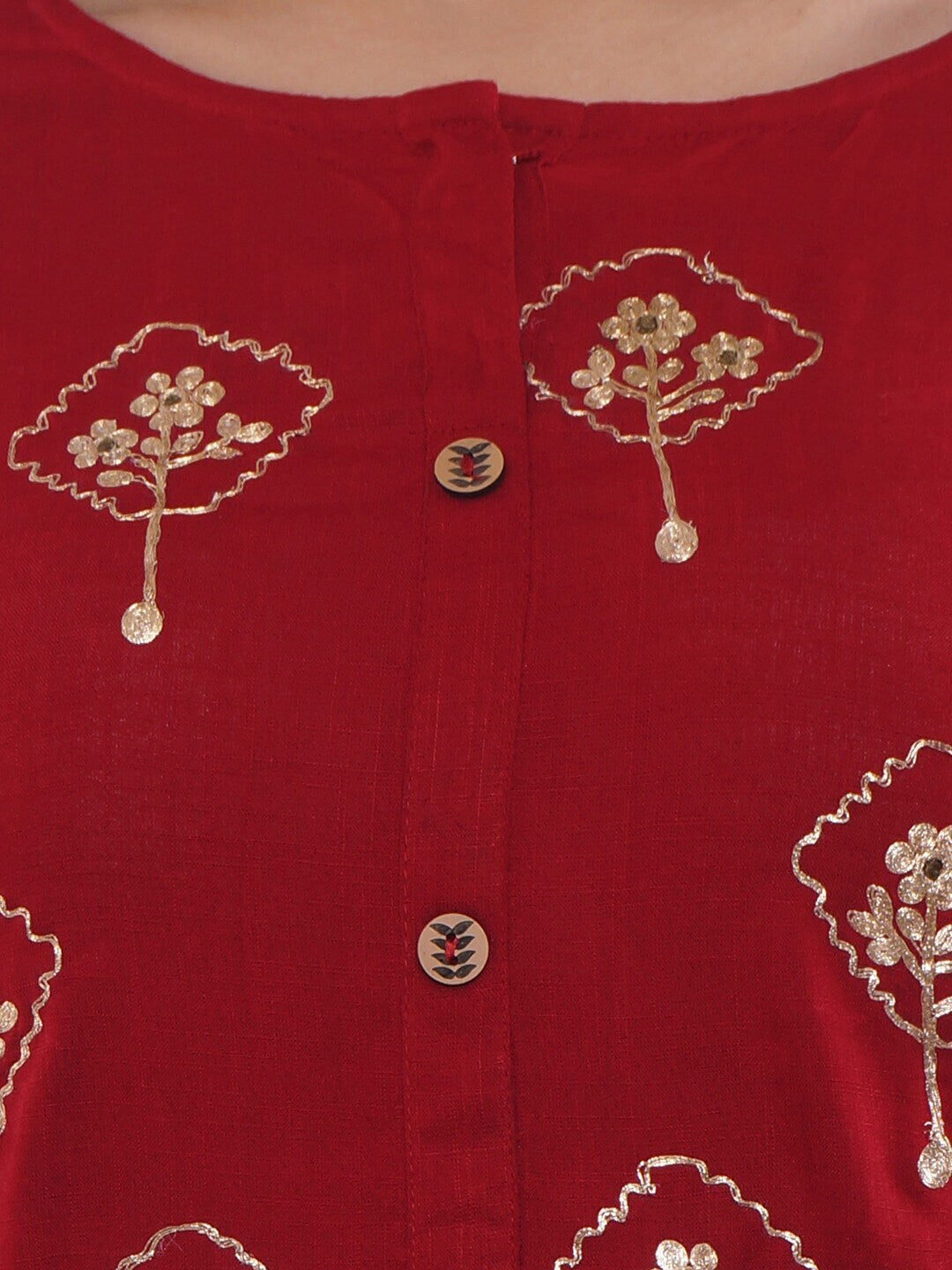 BeIndi Women Red Embellished Kurta