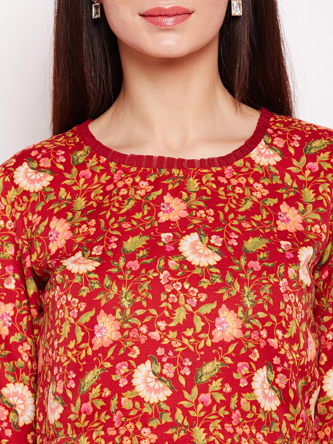 Be Indi Women red Printed Crop Top