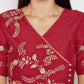 Be Indi Women Maroon Embroidered Top