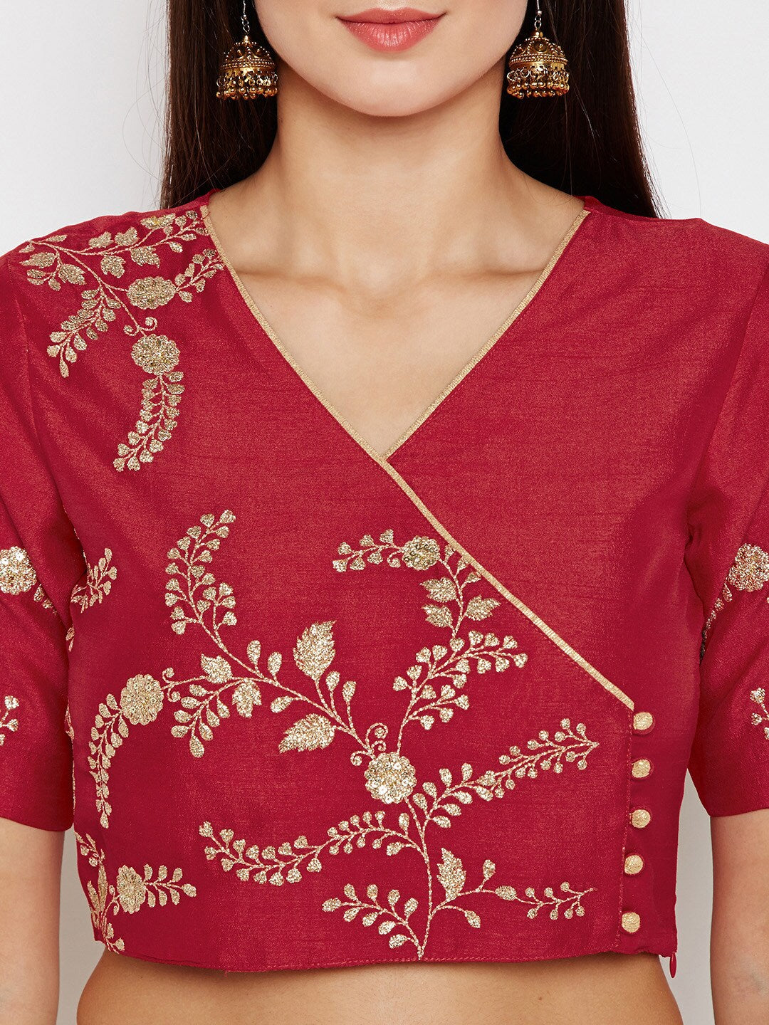 Be Indi Women Maroon Embroidered Top