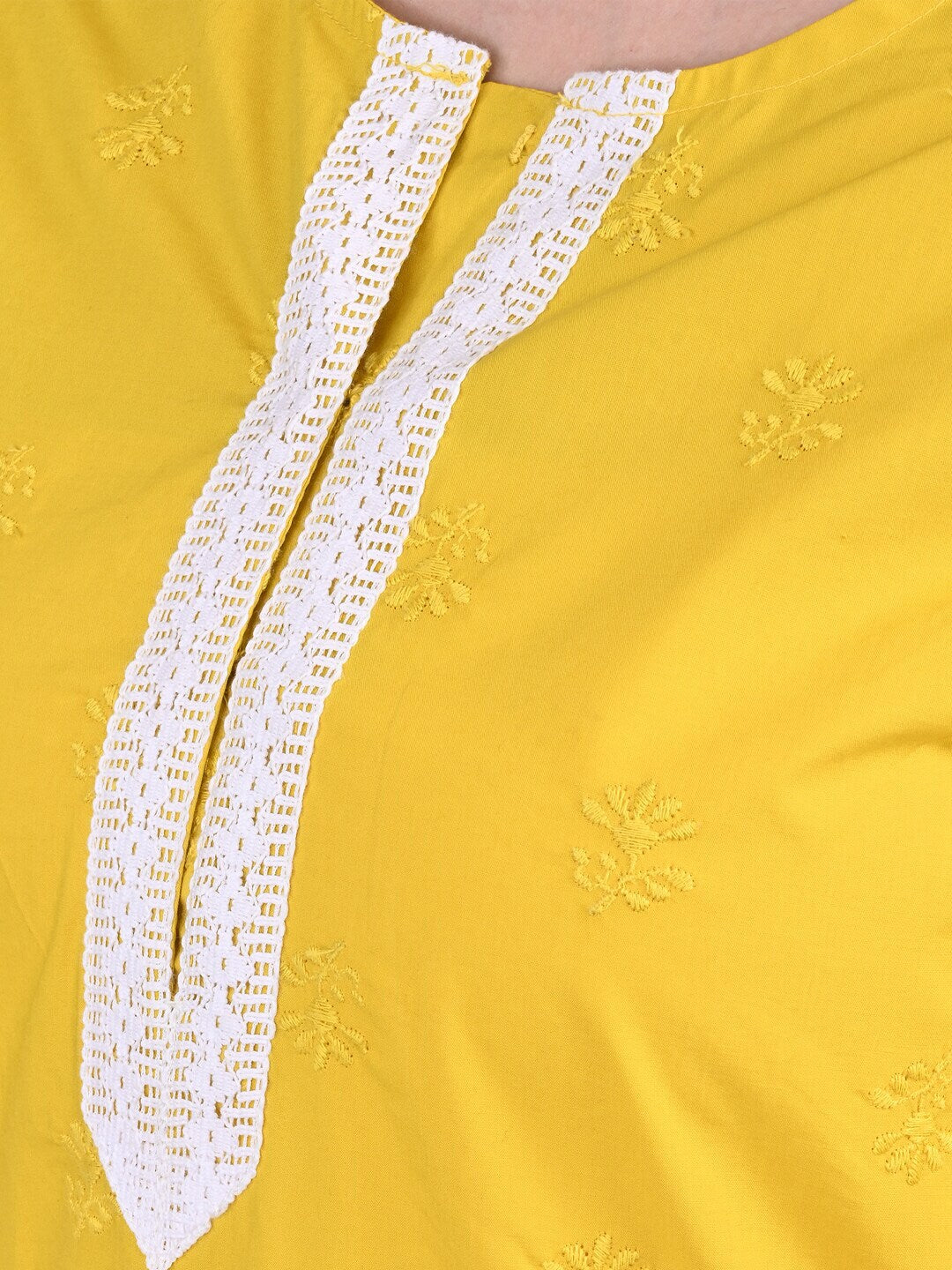 Be Indi Women Yellow Regular Pure Cotton Kurta with Trousers