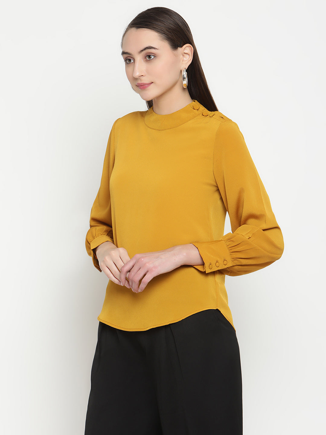 BeIndi Women Mustard Solid Top