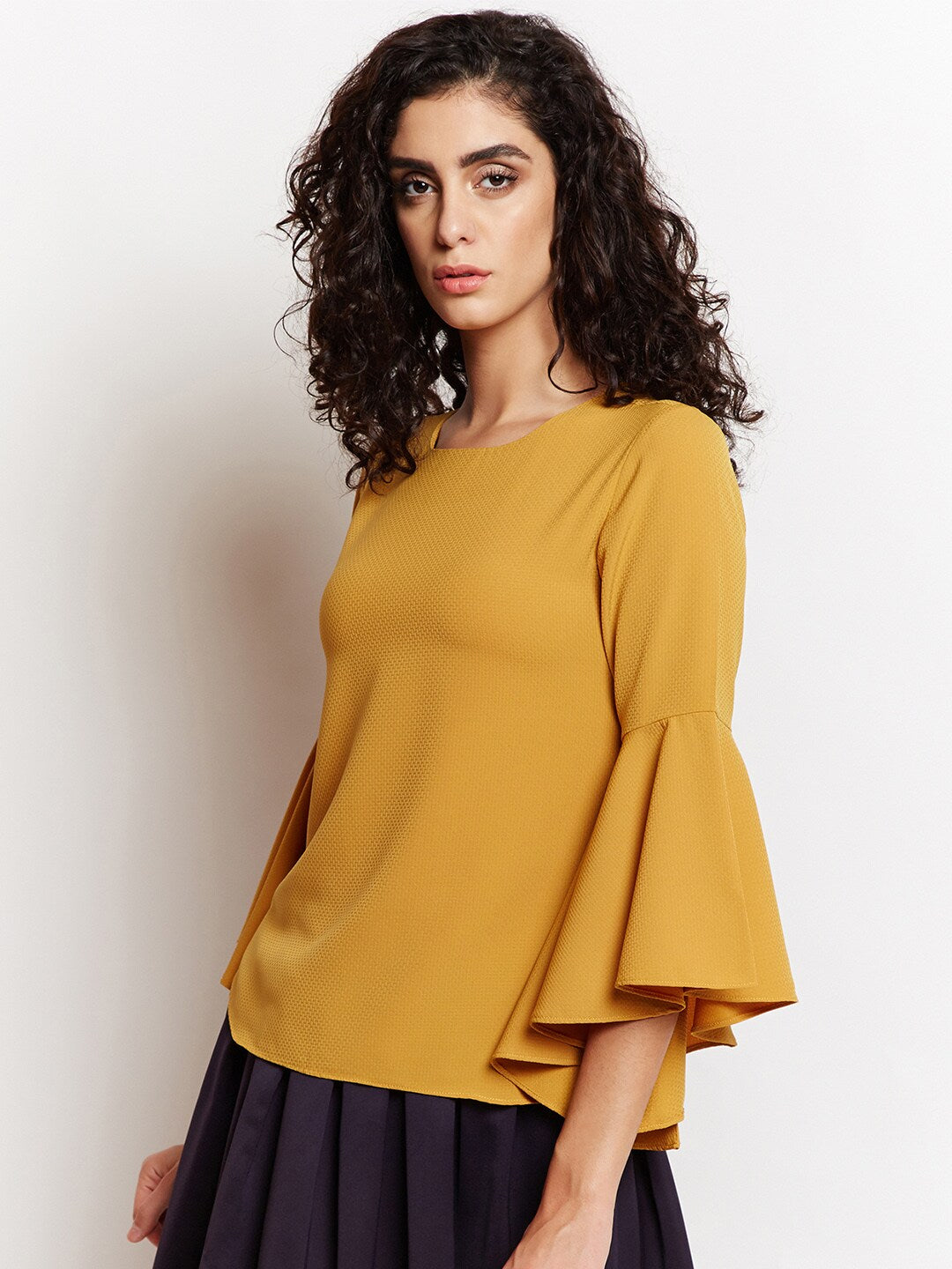 BeIndi Women Mustard Solid Top