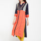 Be Indi Women Peach-Coloured Embroidered Straight Kurta