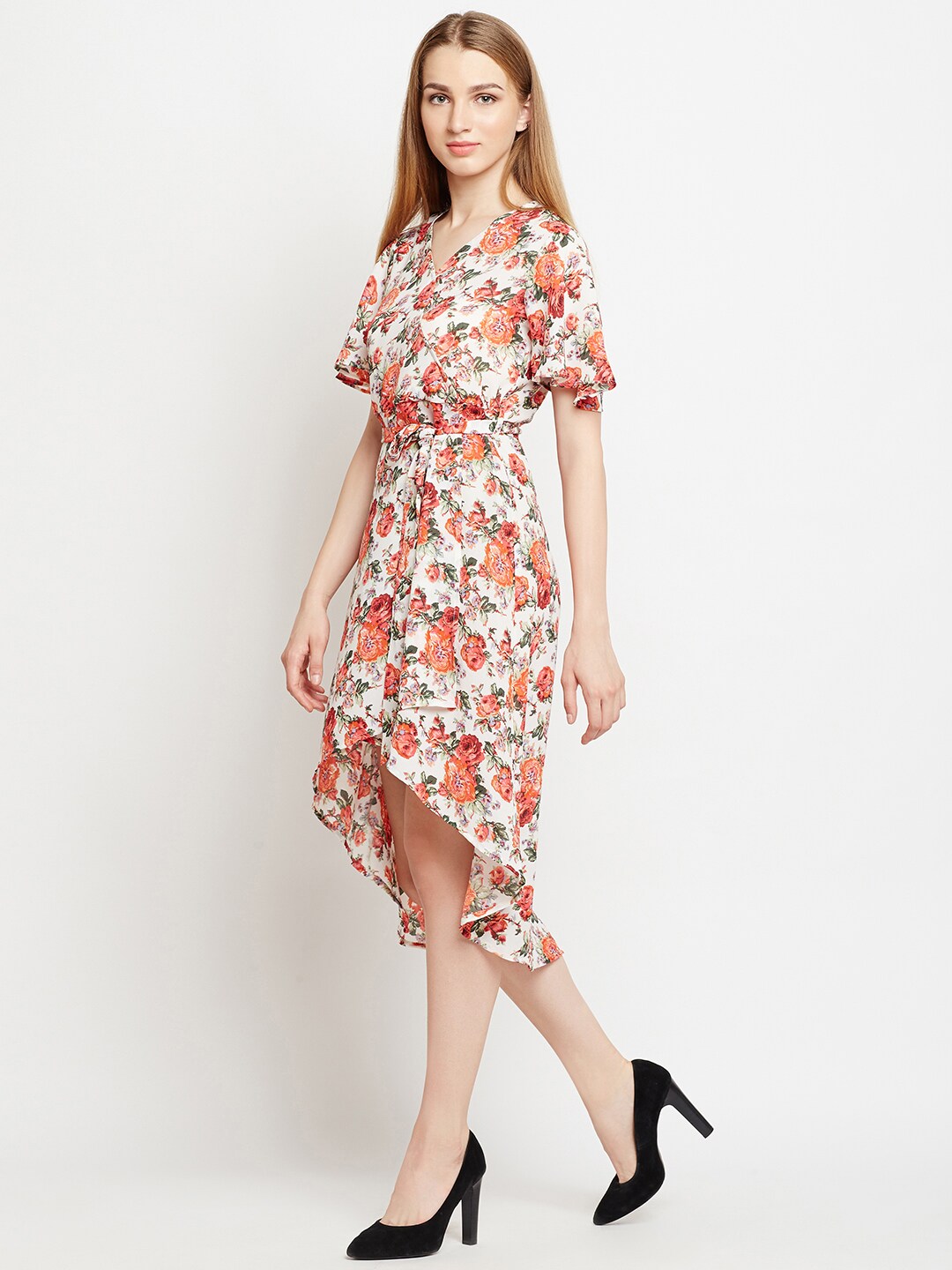 BeIndi Women Off White Coloured Printed Dress