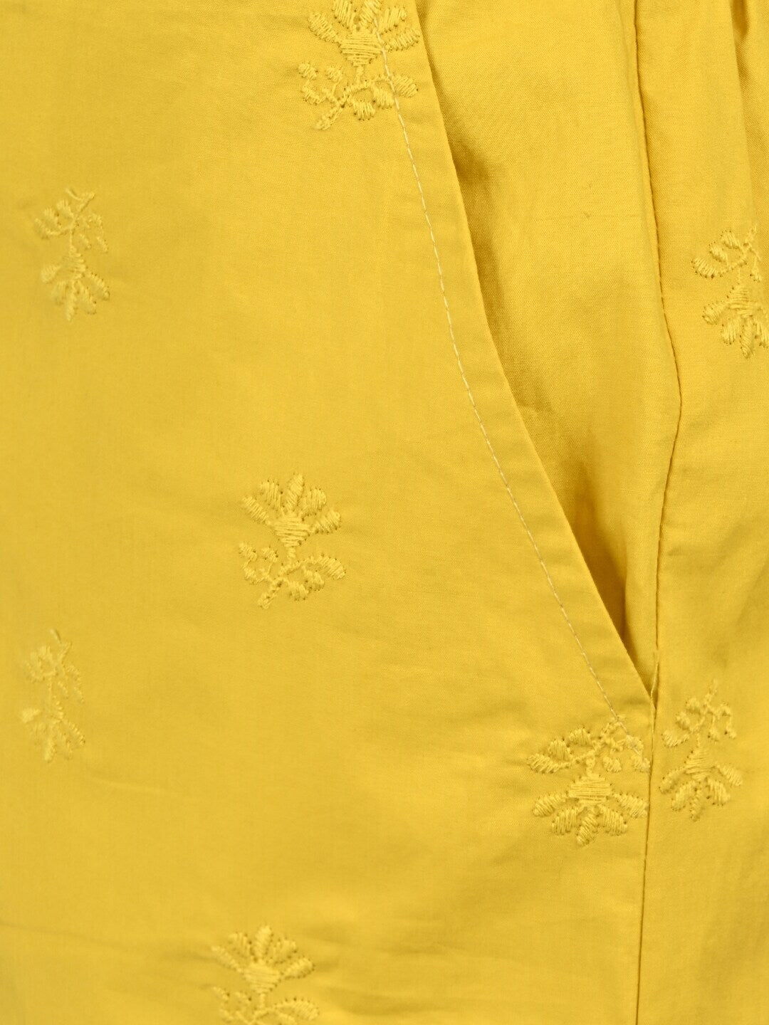 Be Indi Women Yellow Regular Pure Cotton Kurta with Trousers