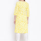 Be Indi Women Yellow & White Printed Kurta