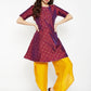 Be Indi Women Maroon Woven Design A-Line Kurta