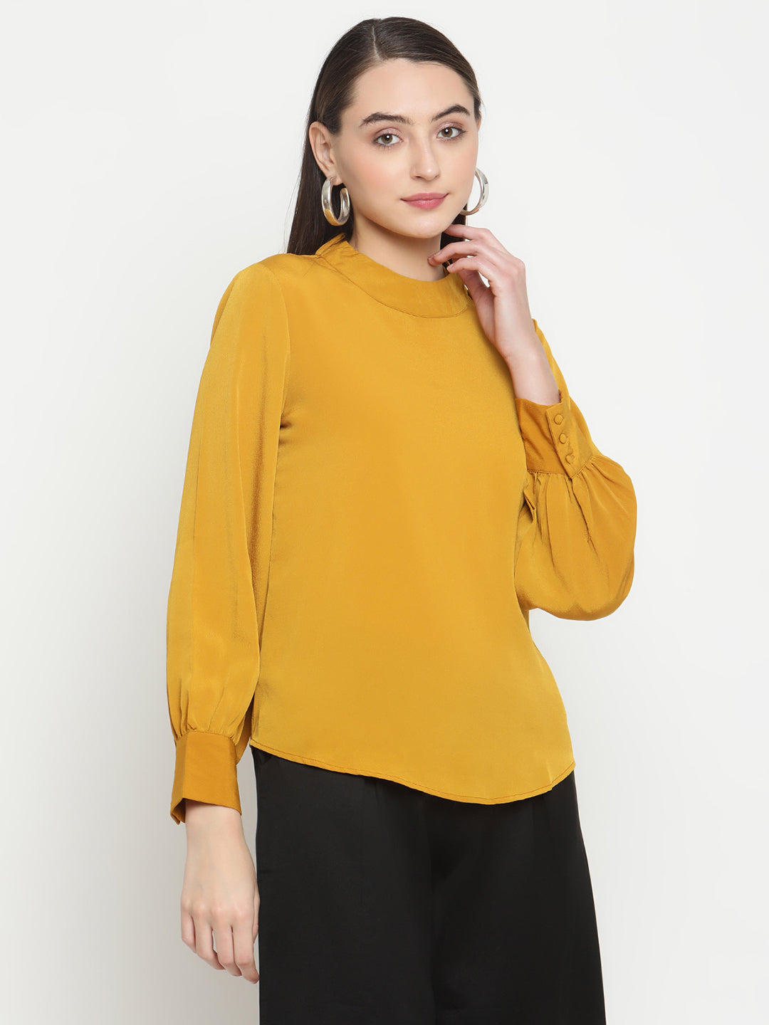 BeIndi Women Mustard Solid Top