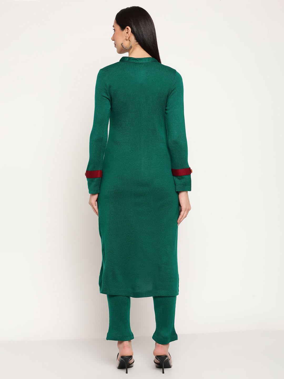 Be Indi Women Winter Daffodil Green A-Line Kurta With Trouser.