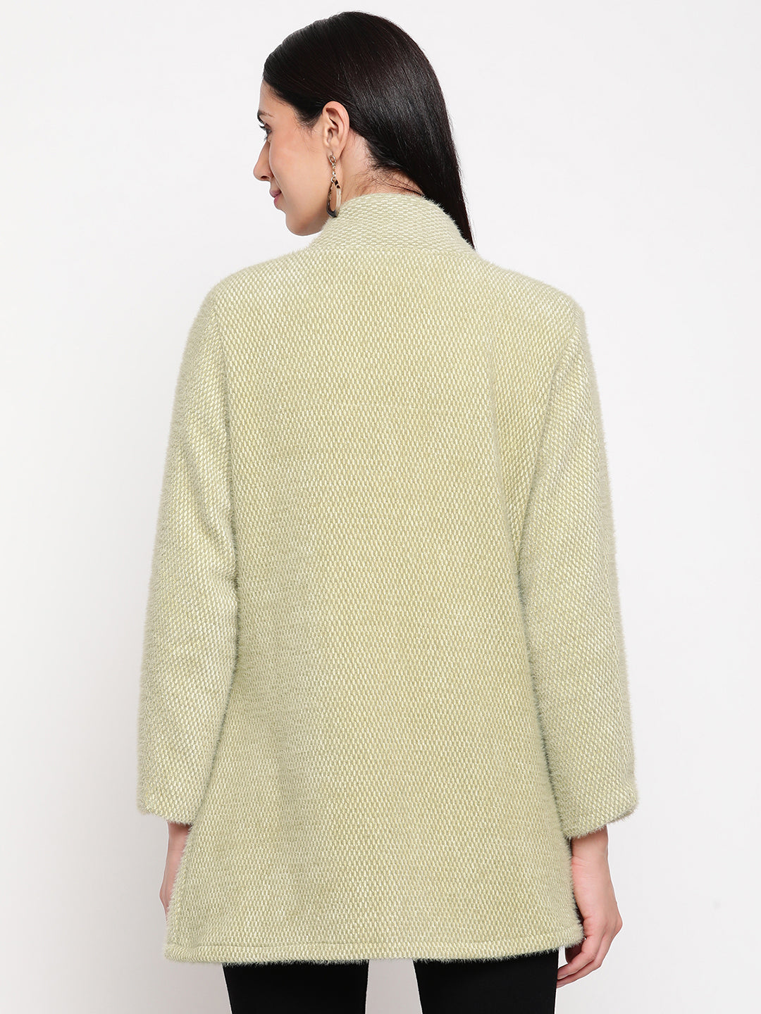 Be Indi Women Green Winter Overcoat