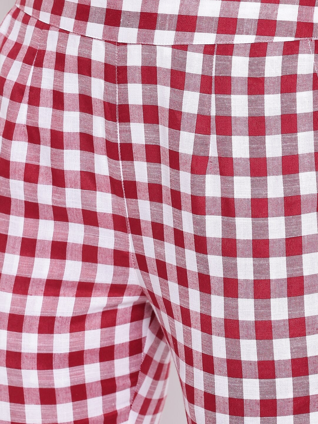 Be Indi Women Cream-Coloured Straight Fit Pleated Trousers