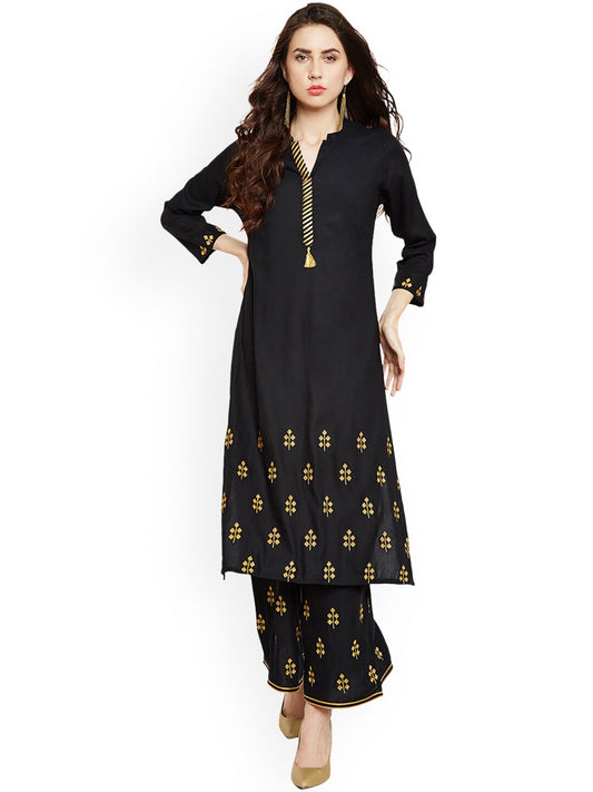 Be Indi Women Flared Solid Palazzos