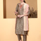 Be Indi Women Grey Embroidered Kurta With Pant & With Dupatta