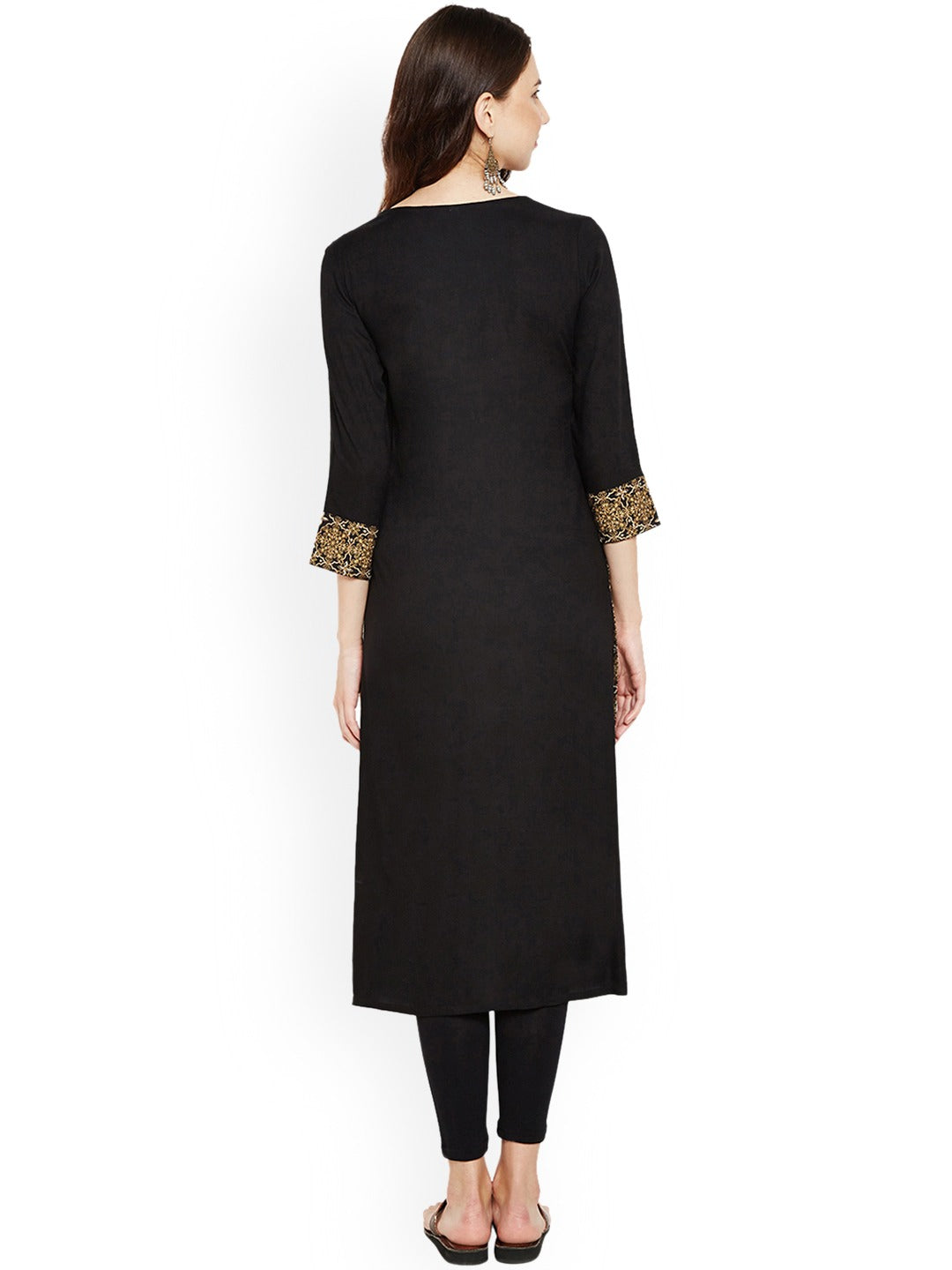 Be Indi Women Maroon Geometric Printed Kurta