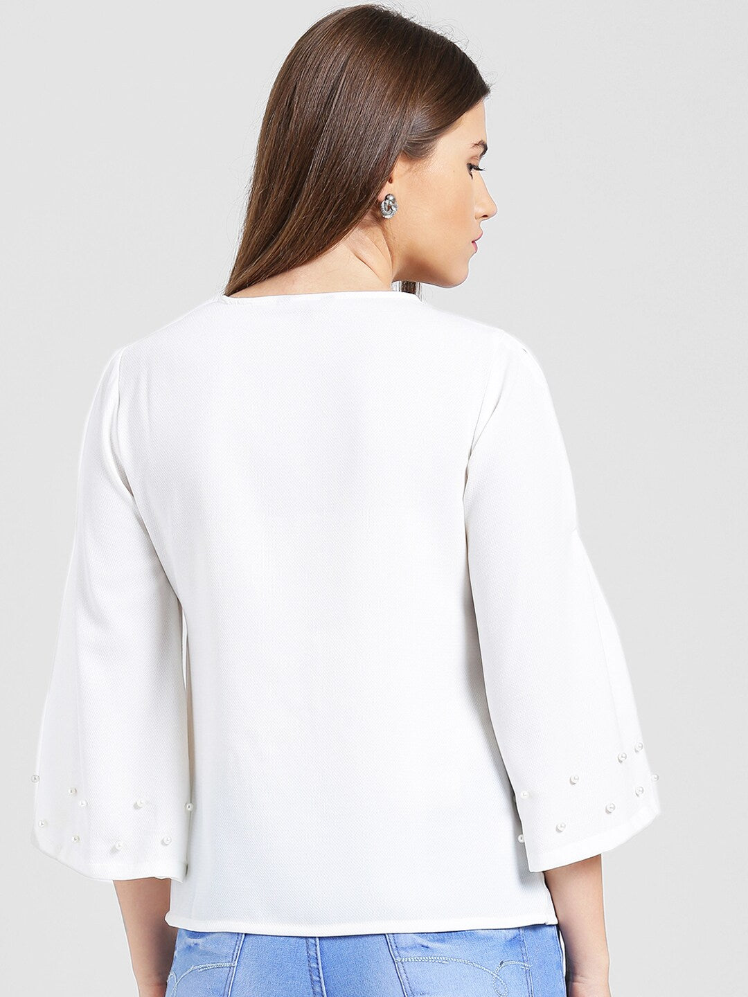 BeIndi Women White Solid Top