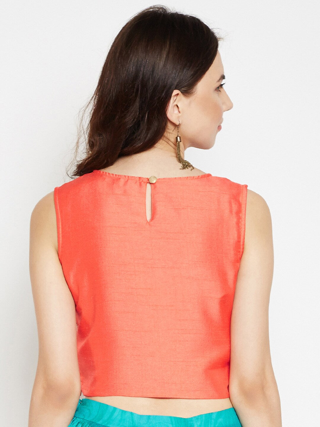 BeIndi Women Orange Printed Ethnic Top