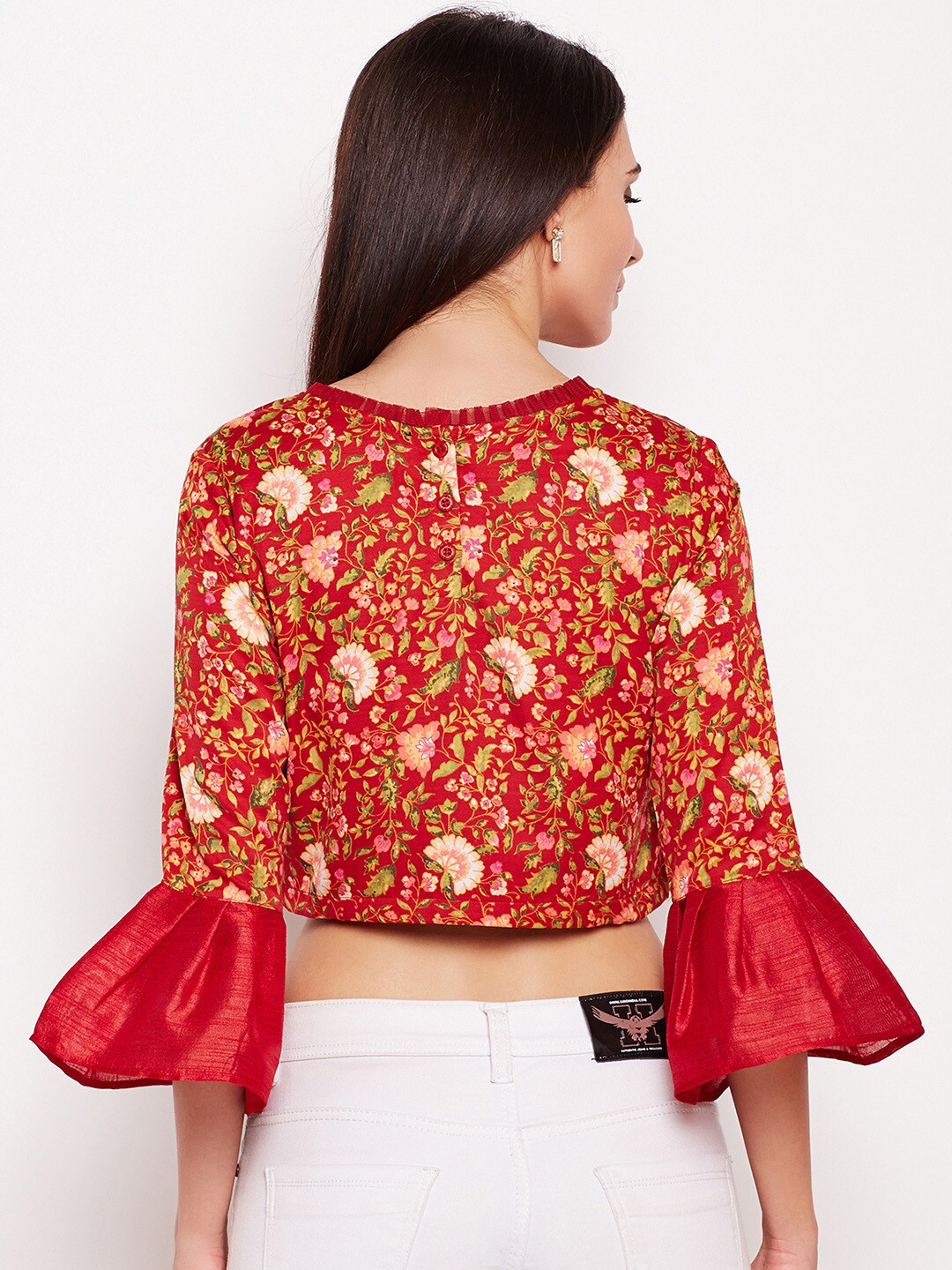 Be Indi Women red Printed Crop Top